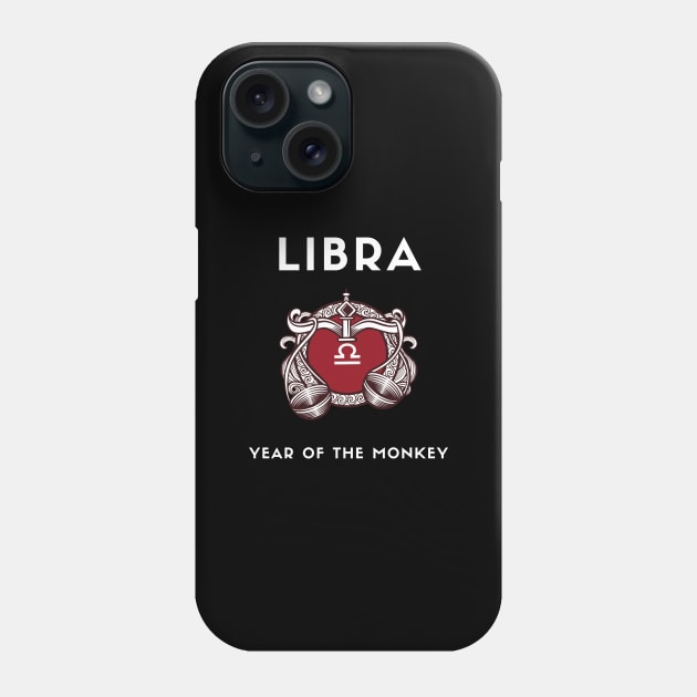 LIBRA / Year of the MONKEY Phone Case by KadyMageInk