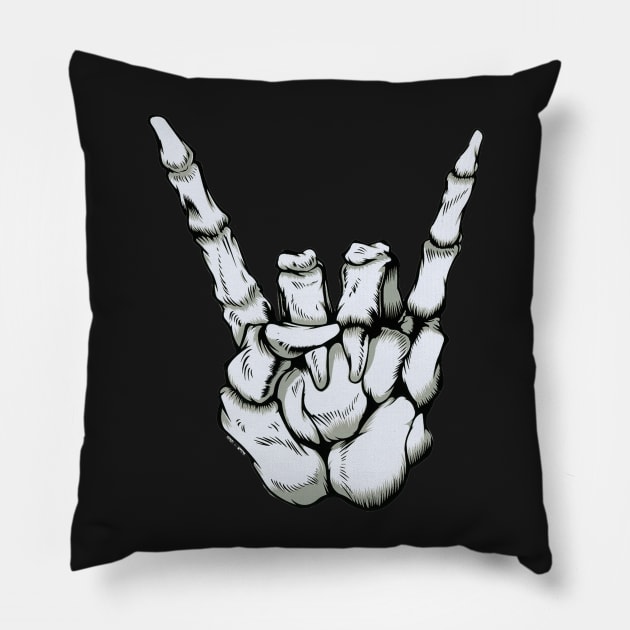 Skeleton Horns Pillow by SoCalErich