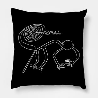 Nazca Lines. Primate monkey. Peruvian culture. Peru Pillow