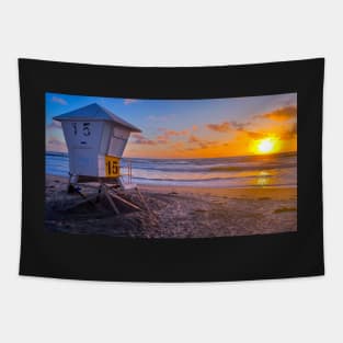 Mission beach sunset Tapestry