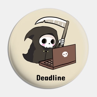 Cute grim reaper on a deadline Pin