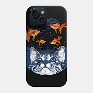 Cat and goldfish Phone Case