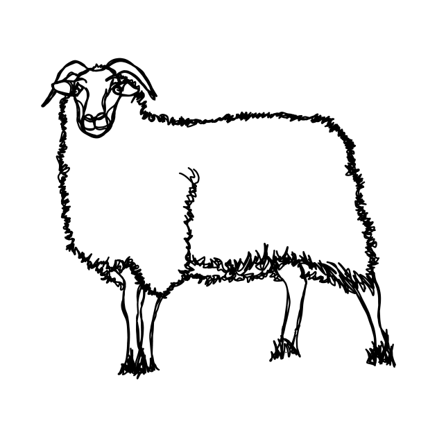 Sheep line art black by Carijn