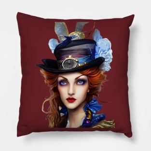 Victorian Steampunk Lady Pillow