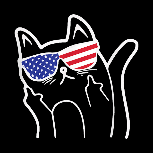 Cat Flipping Off , Funny Patriotic Cat  And by Peter Smith