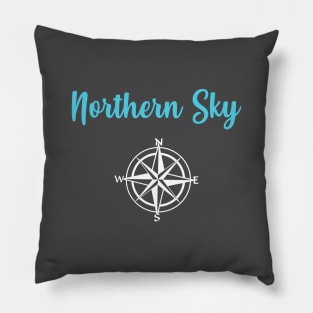 Northern Sky, blue white Pillow