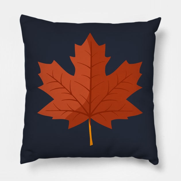 Light Brown Maple Leaf Pillow by RageRabbit