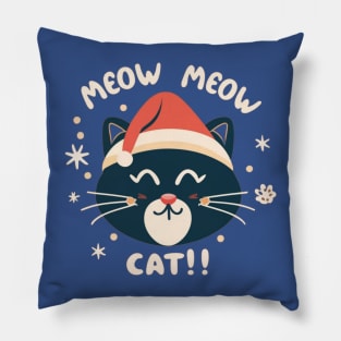 meow meow santa cat Pillow