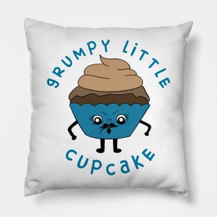 Grumpy Little Cupcake With Moustache Pillow