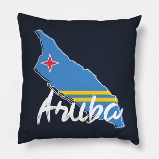 Aruba Map and Flag Pillow