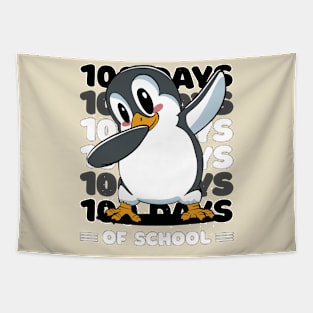 100 Days of school typography featuring a Dabbing Penguin #1 Tapestry