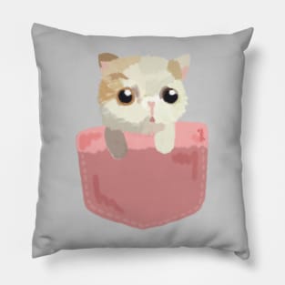 the cat in pocket Pillow