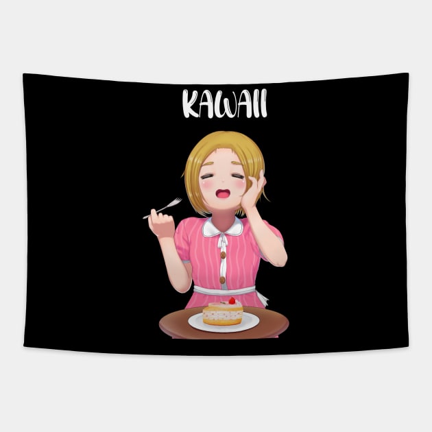 kawaii cake anime girl Tapestry by Phantom Troupe