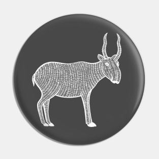 Saiga Antelope Ink Art - on dark colors Pin