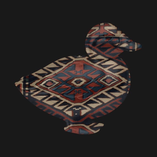 Duck with pattern.  Red and Black by Geomhectic