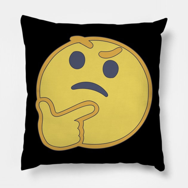 Thinking Emoticon - Deep Thought - Social Media Pillow by DeWinnes