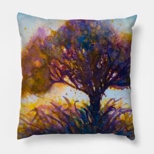 Watercolor tree Pillow
