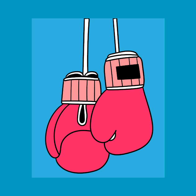 Boxing Female Boxer Retro Boxing Gloves by flofin