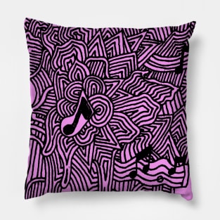 Music on pink Pillow