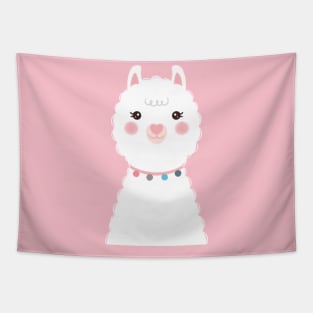 Cute llama illustration Tapestry