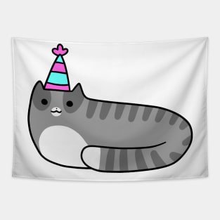 Blue Birthday Tabby Tapestry