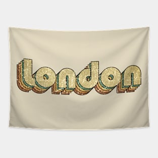 London // Vintage Rainbow Typography Style // 70s Tapestry