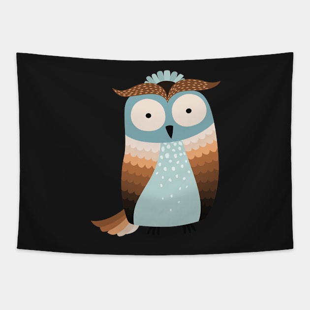 Blue Owl Tapestry by NattyDesigns