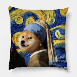 The shiba inu's Starry night Pillow