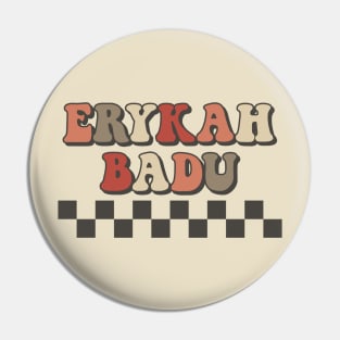 Erykah Badu Checkered Retro Groovy Style Pin