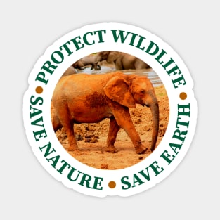 Wildlife Conservation Earth Day Elephants Magnet