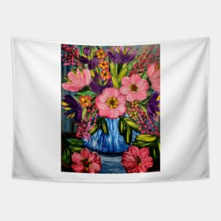 Pink and purple flowers Tapestry