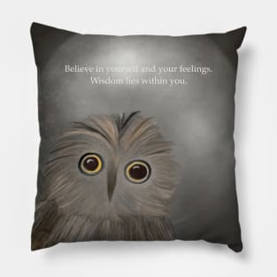 Believe In yourself, spirt animal, owl Pillow