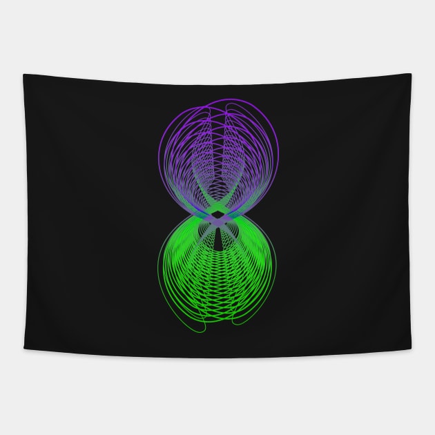 Galaxy abstract geometric purple green Tapestry by soycarola