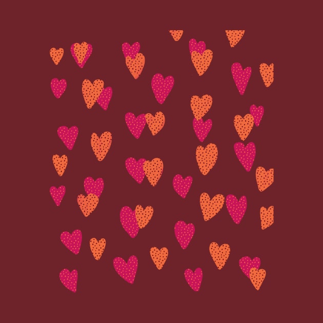 red and orange hearts by Pacesyte