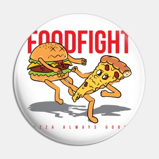 Pizza vs burger fight design Pin