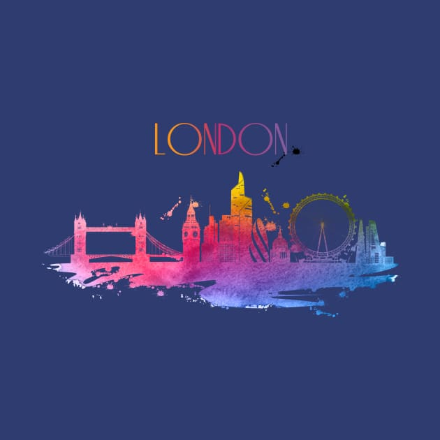 London Watercolor Skyline by LR_Collections