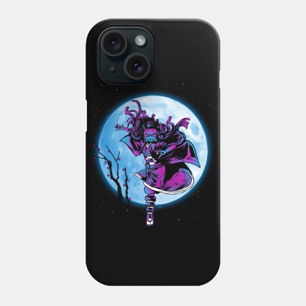 Nezuko under the moon Phone Case by ddjvigo