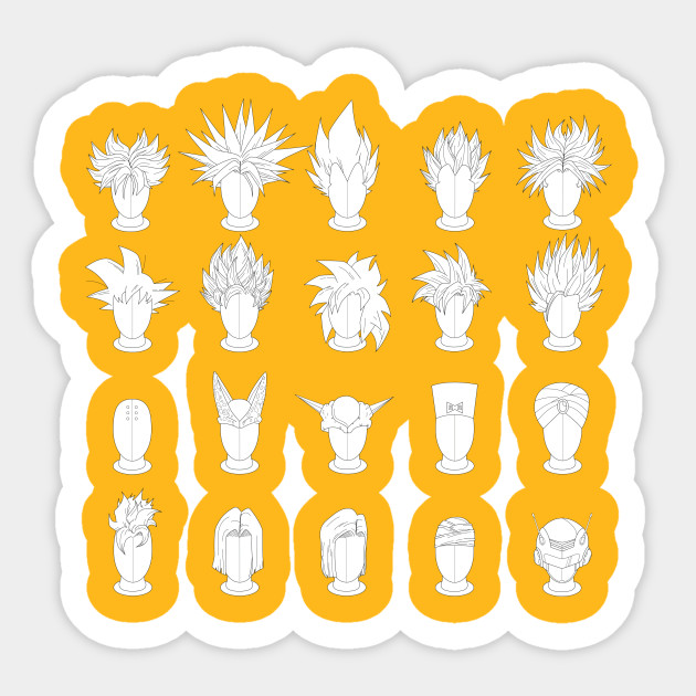 Dbz Hair Styles Dragon Ball Z Sticker Teepublic