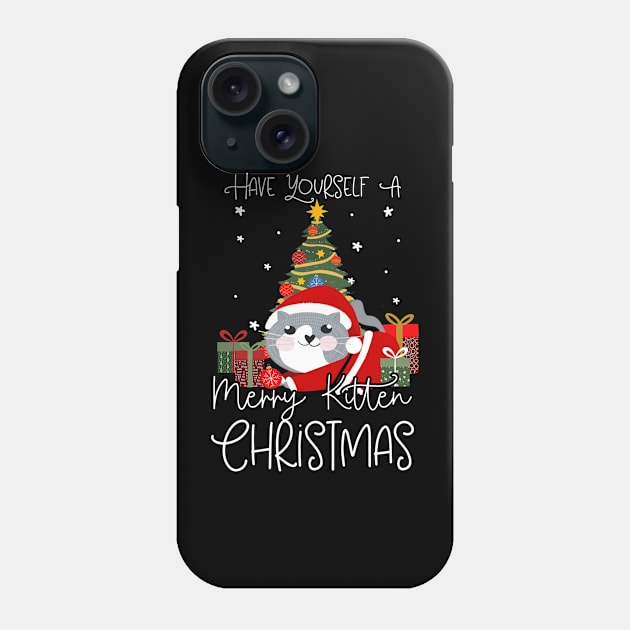 Have Yourself A Merry Kitten Christmas Cute Funny Cat Lover Phone Case by Giggias