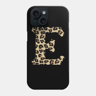 Letter E Leopard Cheetah Monogram Initial Phone Case