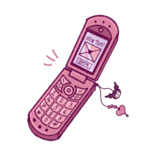 Y2K flip phone pink  kawaii phone T-Shirt