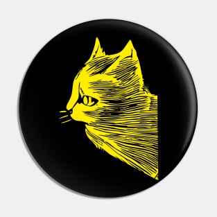 Cat sketch yellow print Pin