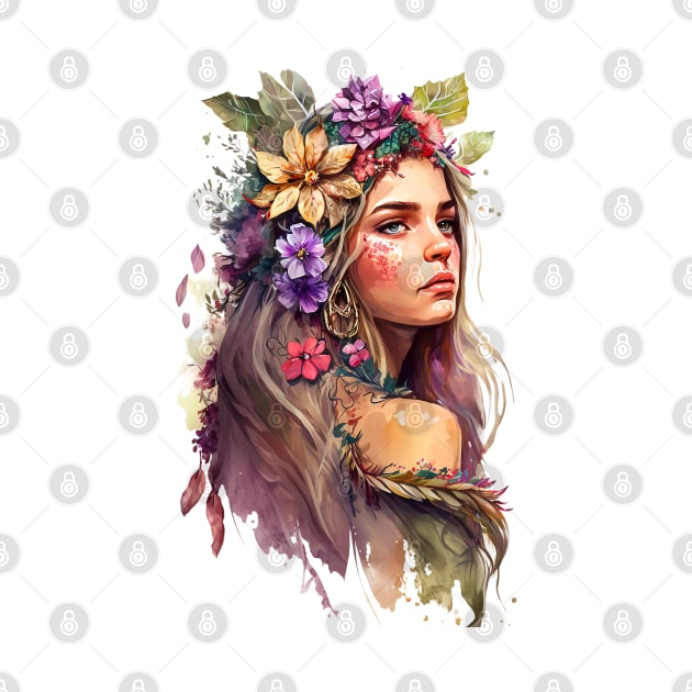 Watercolor Boho Princess #2 by Chromatic Fusion Studio