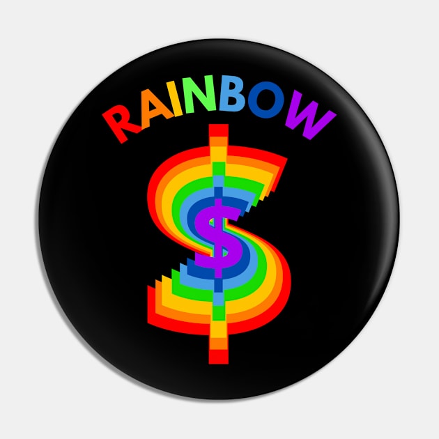 USD Dollar in Rainbow Colors Pin by benzshope