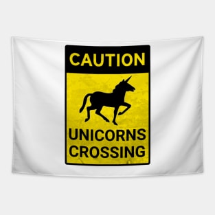 Caution Unicorns Crossing Tapestry