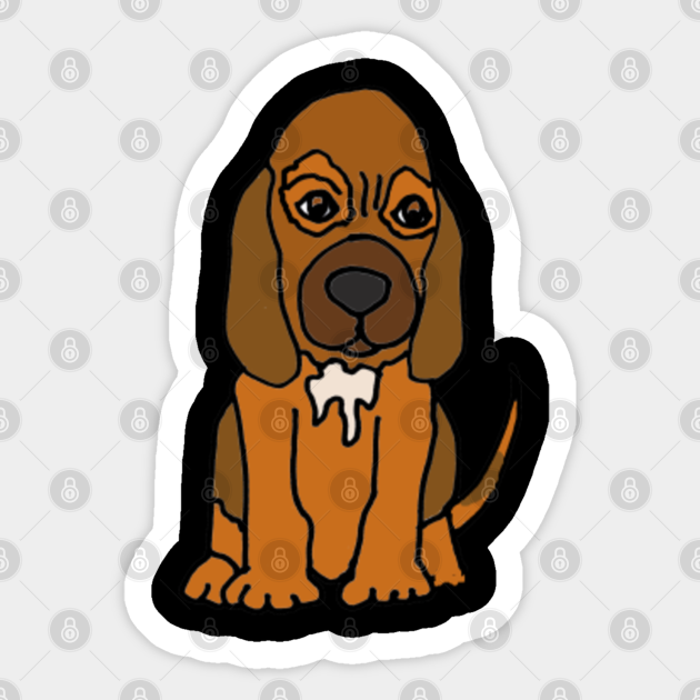 Funny Bloodhound Puppy Dog Cartoon Bloodhound Sticker Teepublic Bloodhound or saint hubert hound or sleuth hound or canis lupus familiaris vintage engraving. teepublic