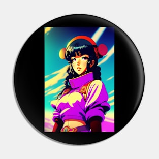 Cute Japanese girl anime,Vintage 90's anime style. Pin