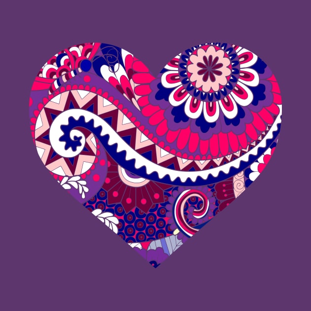 Pink and Blue Decorative Heart by AlondraHanley