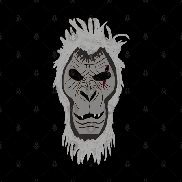(painted) White Monkey man mask (be a beast!) by Moonsong