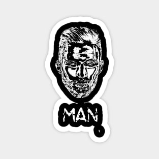 Reflection of a man , white sketch. Magnet